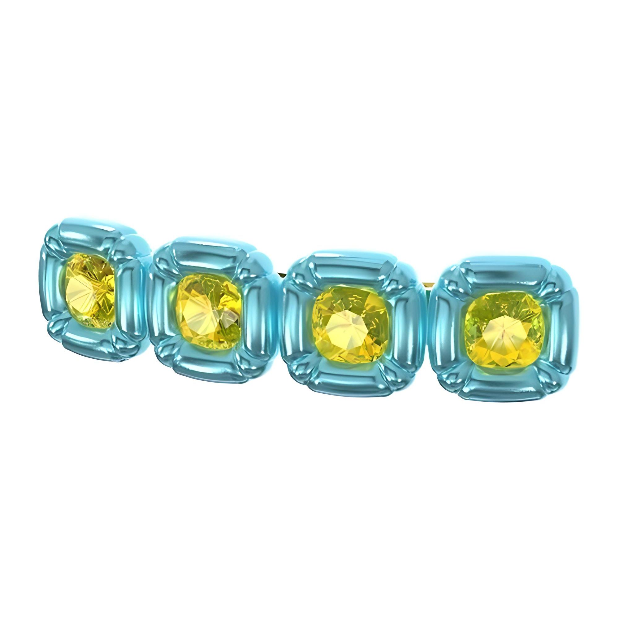 Swarovski Dulcis Crystal Hair Clip With Pillow Cut Women hair accessories Blue 5617239 Blue