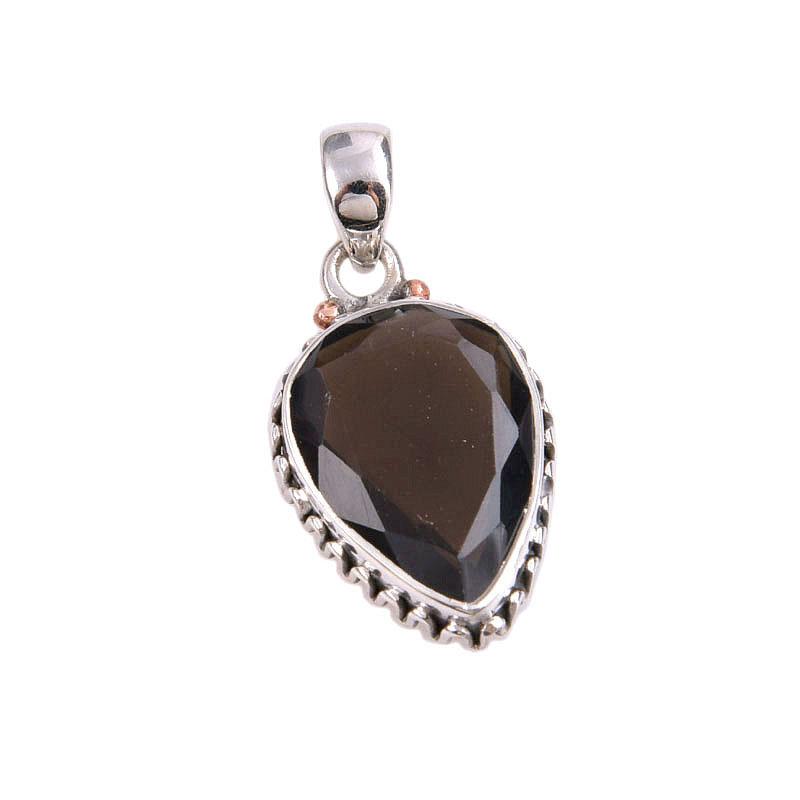 Natural Smoky Quartz Gemstone Handmade 925 Solid Silver Gift Pendant 1.25 o5W61