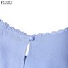 ZANZEA Women Casual Round Neck Summer Short Sleeve Dress