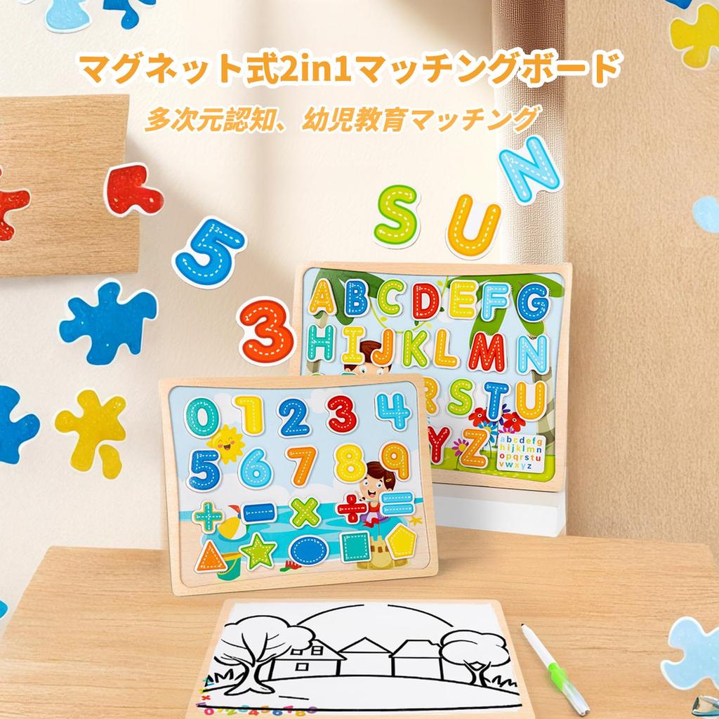 Meltryllis Wooden Shape Matching Puzzle for Montessori Educational Shape Cognitive Early Development Toy for Toddlers Ages and Brain Training Numbers