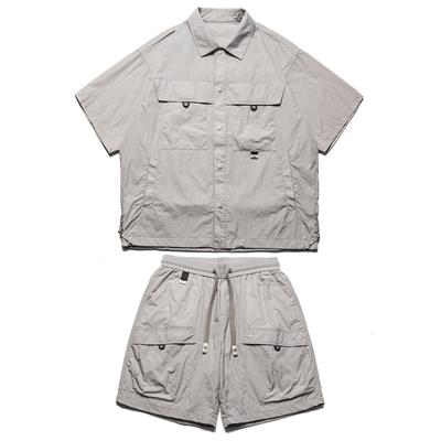 Fashion Summer Shorts Sets Man Breathable Thin Short Sleeve Jacket Vintage Clothes Men's 2 Pieces Set