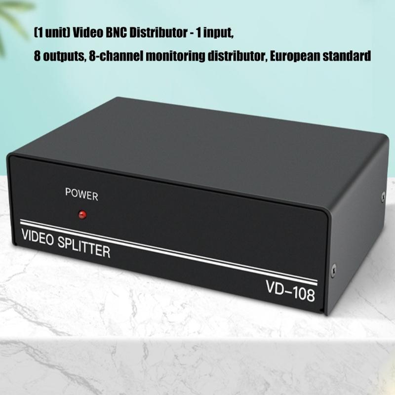 Professional 1 Input 8Output BNC Video Splitter BNC Video Distribution Ideal For Security Camera Systems Industrial Use