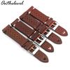 Available Porous Genuine Leather Watch Strap, Quick Release, Brown Cracked Pattern, Sizes: 18mm, 20mm, 22mm, 24mm.