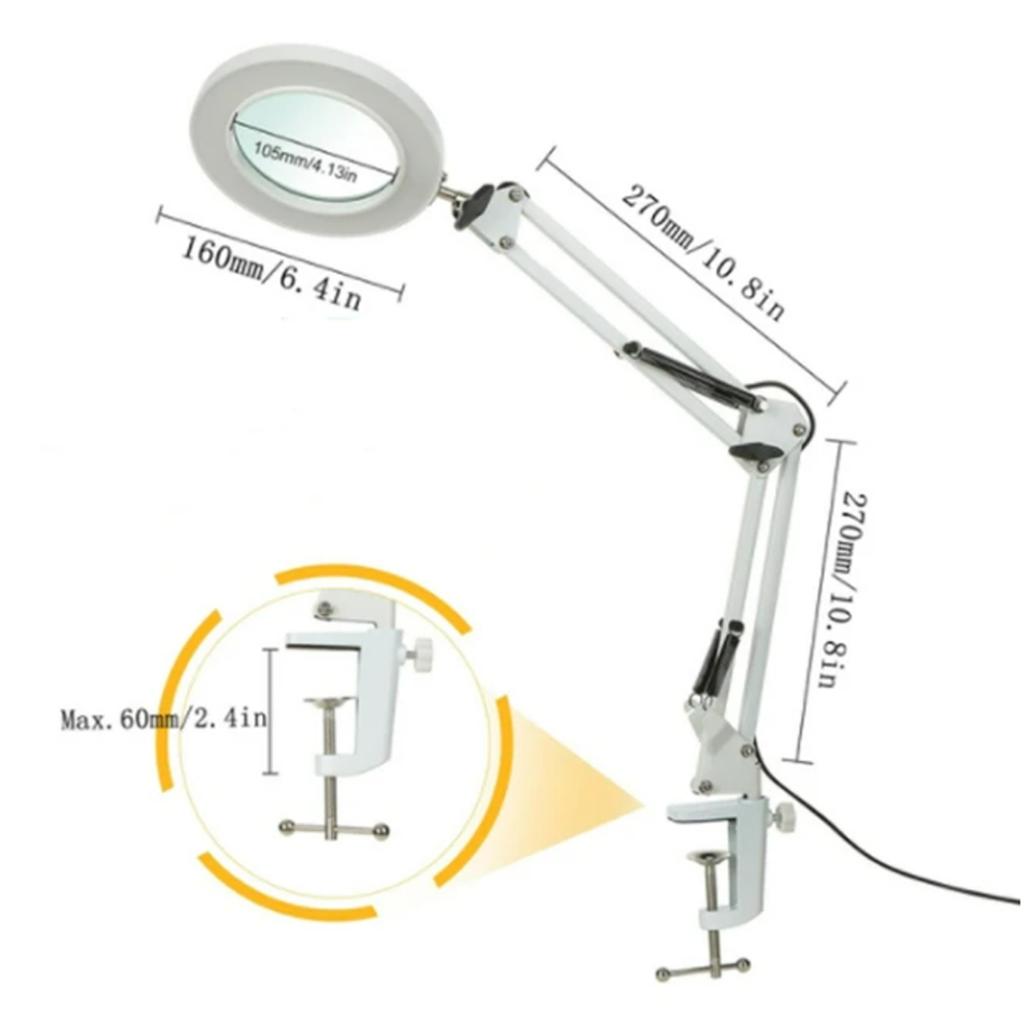 10X Illuminated Magnifier USB 3 Colors 64 LED Magnifying Glass for Soldering Iron Repair/Table Lamp/Skincare Beauty Tool