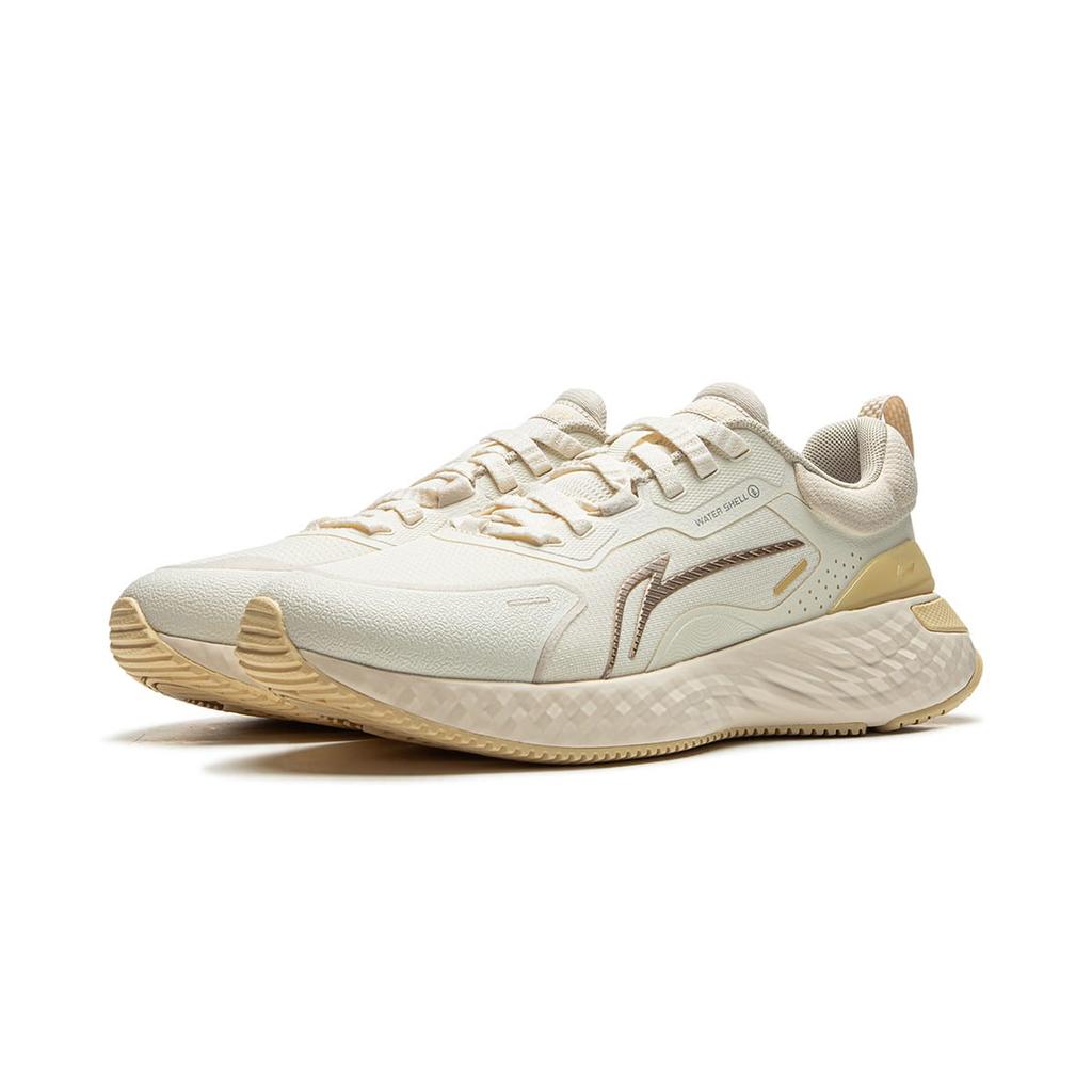 Li Ning Cloud Shield TPU Cushioning Slip Resistant Low top Running Shoes Women's Beige Gray AGLU244-3