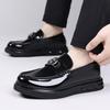 Men's Korean Style Patent Leather Moccasins – Genuine Thick Sole Loafers