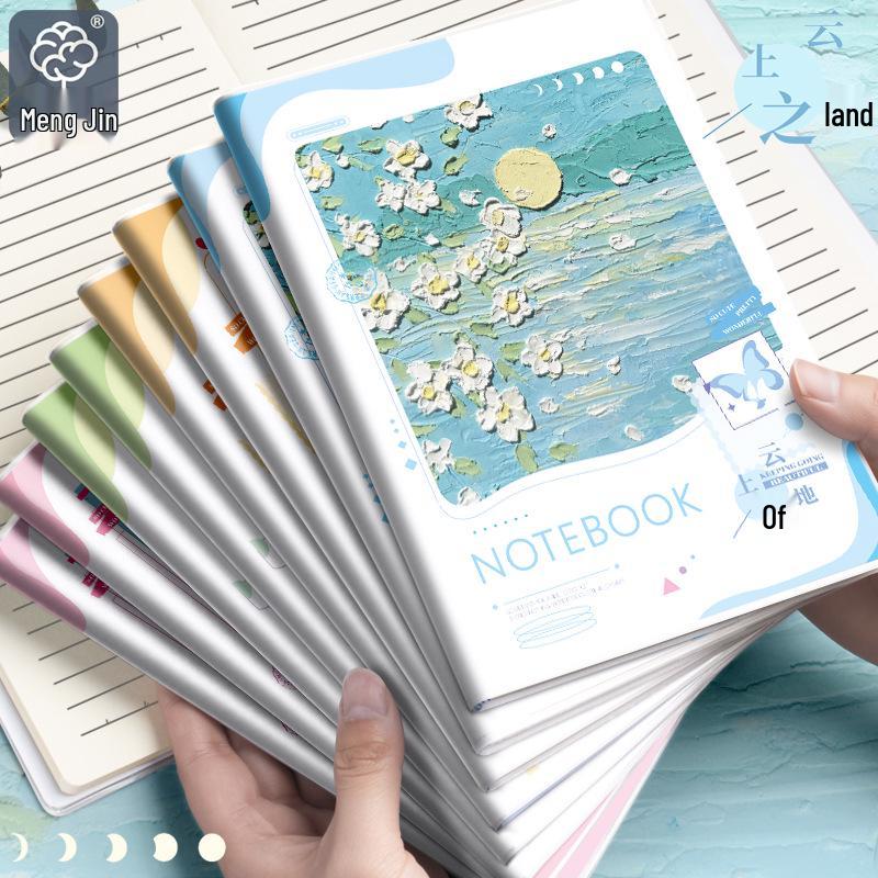 Oil Painting Style A5 Clear Pocket Notebook, Extra Thick for Note Taking – Ideal for Students and Office.