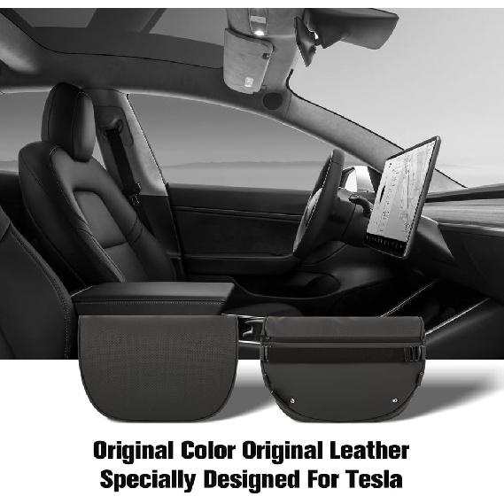 HOPON 2025 Upgrade Headrest Pillow For Tesla Model 3 Model Y With Adjustable Strap,Fits All Vehicles,Car Neck Pillow With Leather,For