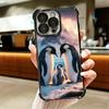 Penguins Love At The North Pole Soft Phone Case For iPhone 15 16 17 Air 14 Pro Max 16E Plus 13 12 Mini Plating Anti-Fall Fundas