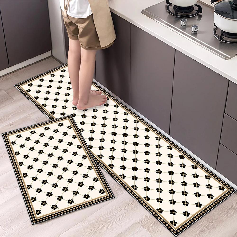 

Моющийся Нескользящий Кухонный Коврик ПВХ Напольный Коврик Кожаный Водонепроницаемый Маслостойкий Длинный Напольный Коврик Домашний Декор Ковер Alfombra De Cocina 1pc 50x80cm