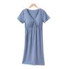 Plus Size Cotton Maternity Nightgown - Thin, Casual, and Nursing-Friendly