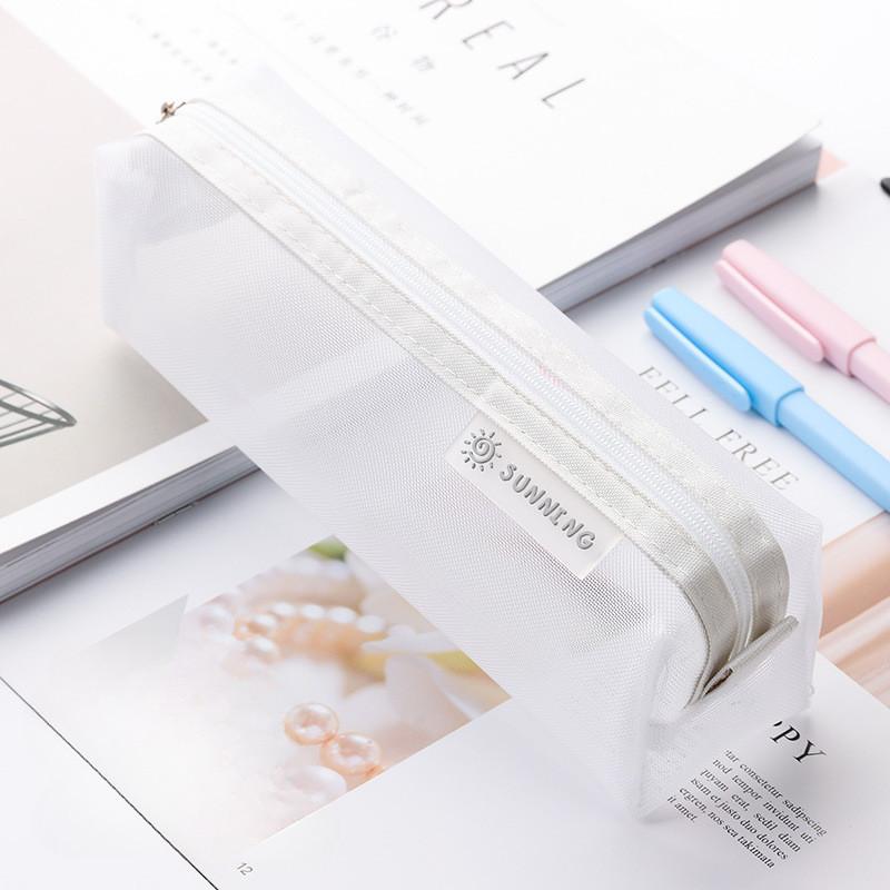 

Цветная сетчатая сумка-пенал на молнии для детей, студентов белый