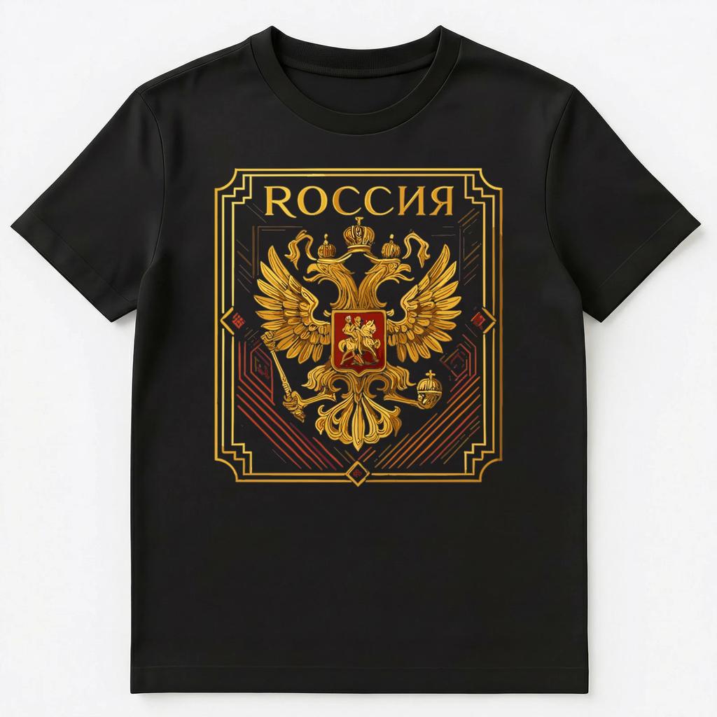 Vintage Russian Double Headed Eagle Art Unisex T-shirt Tops Tees Unisex