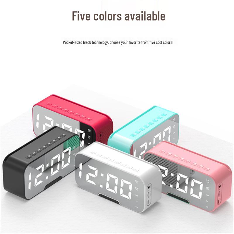 Multifunctional Bluetooth Alarm Clock Speaker with Mirror Display