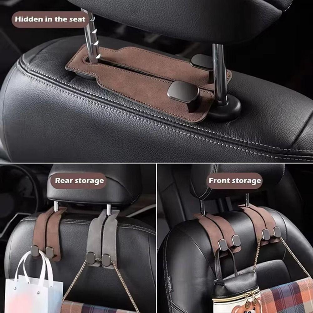 2 In 1 Car Headrest Hook Hidden Car Organizer Clips Car Hooks Car Interior Accessories