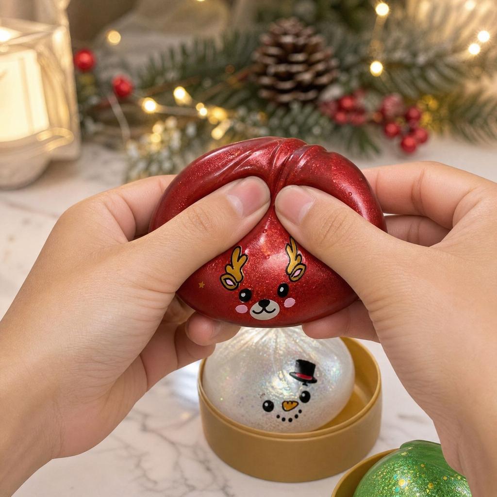 Christmas Baozi Toy with Steamer Basket, Slow Rising Toy