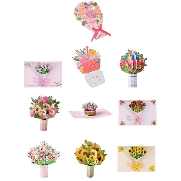 Mother Day Popup Cards Flower Bouquet Popup Birthday Card Popup Greetings Cards