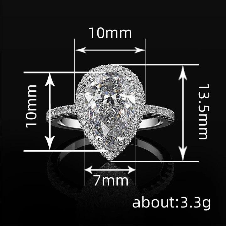 Cao Shi Teardrop Zircon Wedding Ring for Women