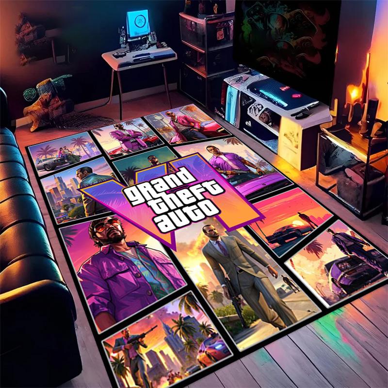 Vibes Vice City carpet printing Home Decor Art Protective pad Bathroom mat