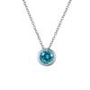 Shiny Colorful CZ Birthstone Necklace Round Stainless Steel Link Chain Necklace Boutique Birth Stone Zircon Necklace for Women