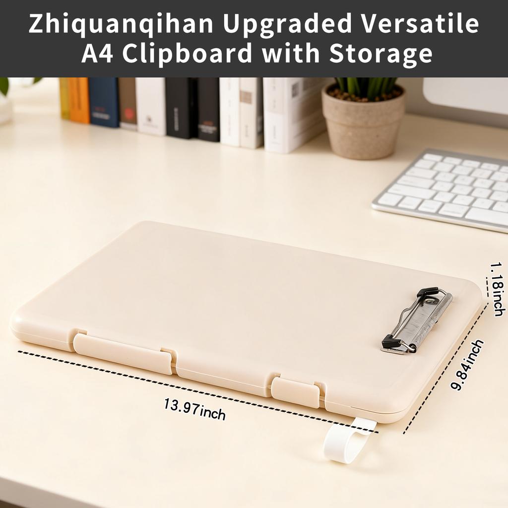 Custom Folder Office Accessories A4 Nursing Clip Boards File Plastic Document Box Clipboard With Storage Clip Filing Box