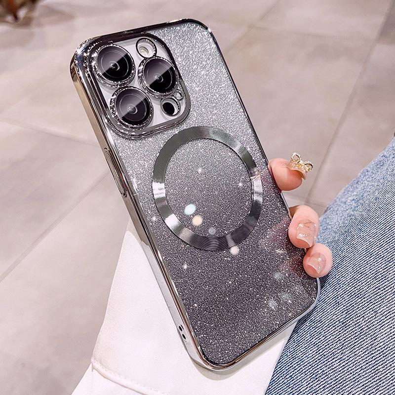 Applicable To IPhone17 Promax Mobile Phone Case New Electroplated Magnetic 14 Apple 16 Protective Case 15 Gradient Glitter