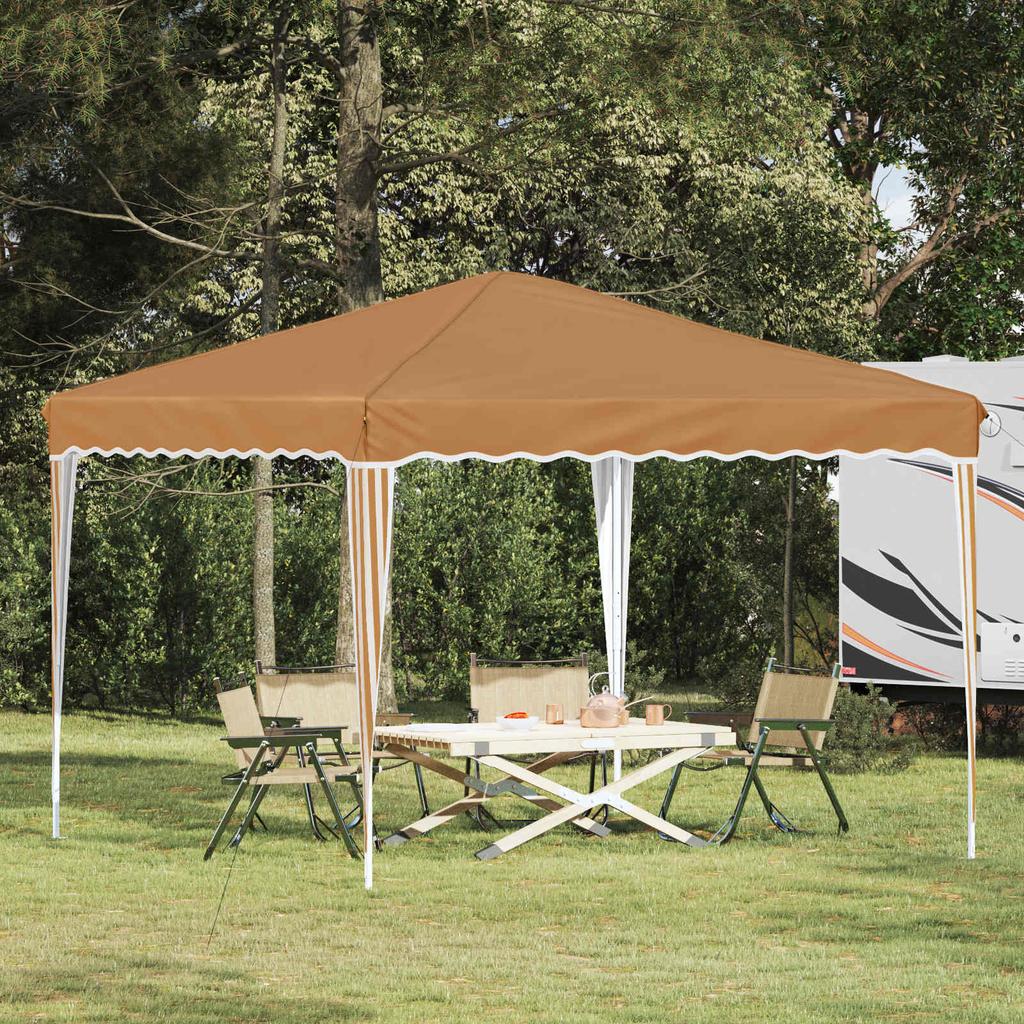 Pop Up Party Tent 288 X 288 X 245 Cm Beige Oxford Fabric