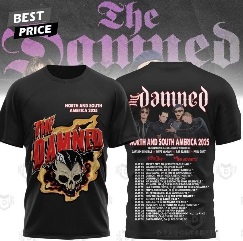 New The Damned North And South American Tour 2026 3D Shirt All Size TU379 XXXXL