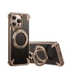 Oatsbasf Magnetic Phone Case for IPhone 16 Pro Max/16 Pro W/ 360° Rotatable Ring Kickstand Carbon Fiber Texture Protective Cover