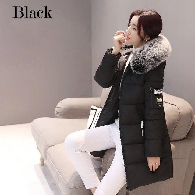 Cappotti invernali da donna Parka lunghi in cotone casual con cappuccio in pelliccia Giacche spesse calde e aderenti Giacca da donna Soprabito Abbigliamento