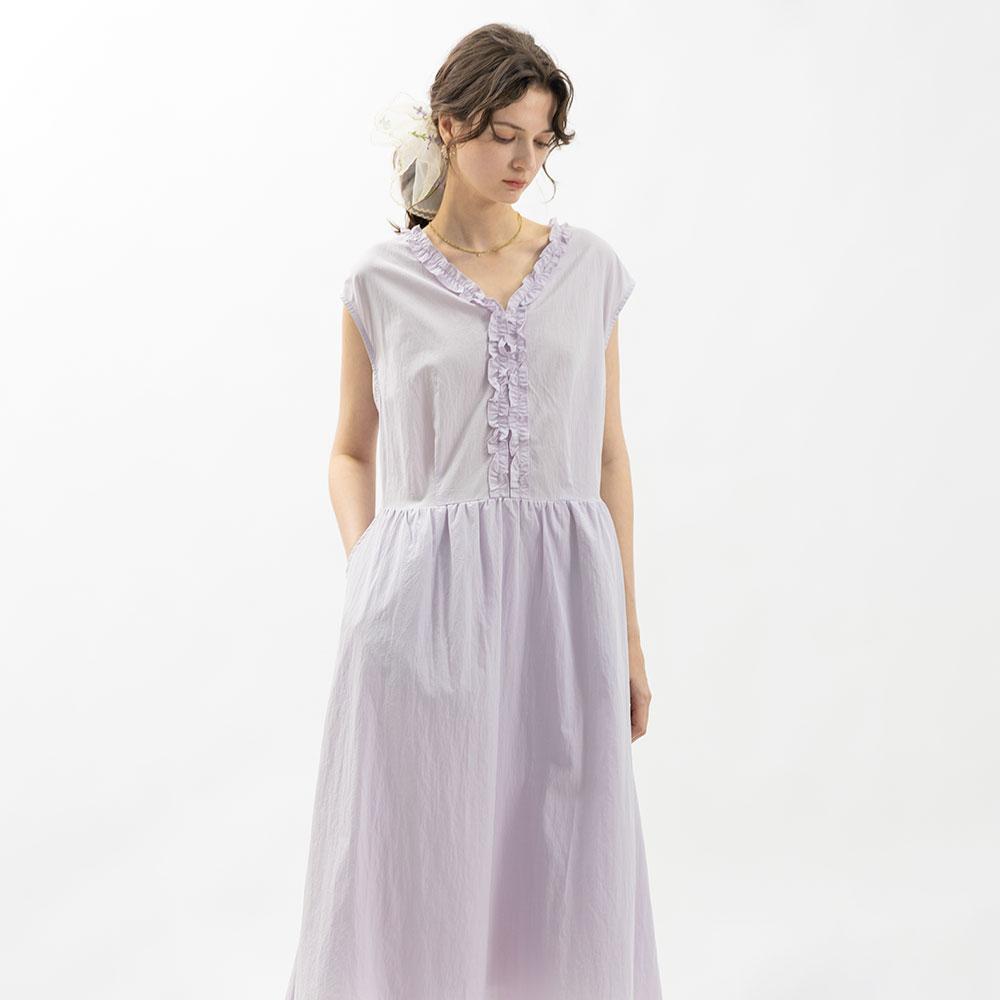 WEDNESDAY DELIGHT Wd_Lavender Frill Long Dress
