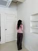 Korean Style 2026 Spring/Autumn Lace Trim Sheer Long Sleeve Women's Top