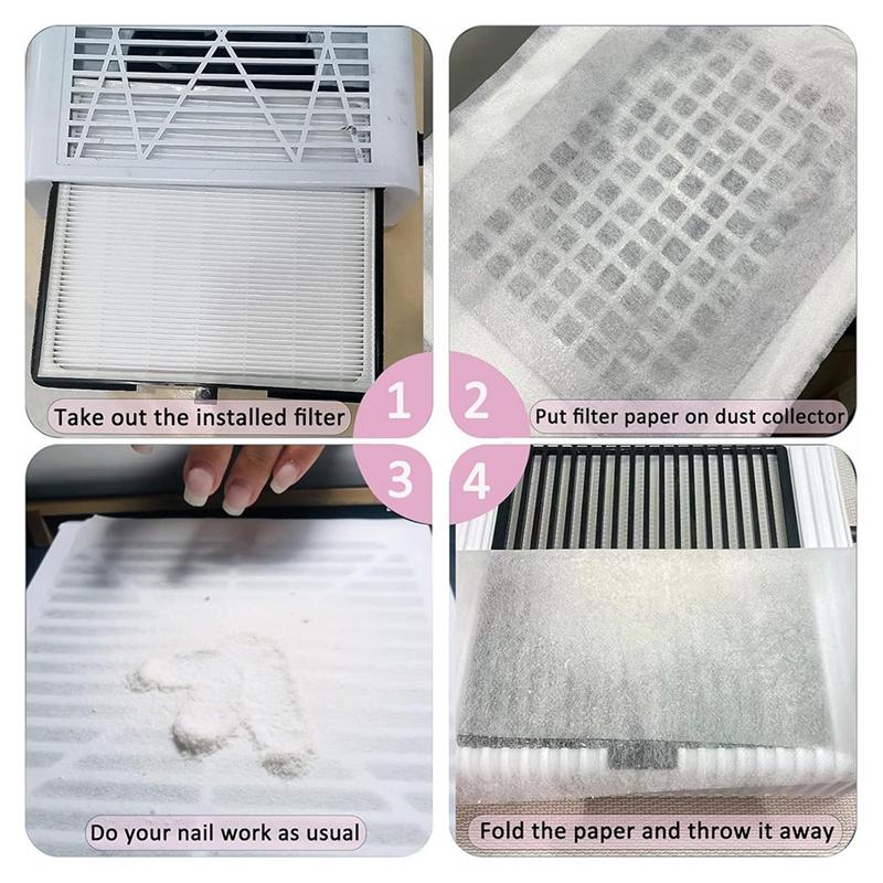 B97A-200 Sheets Nail Dust Collector Filter Paper Disposable For Nail Dust Collector Machine Nail Vacuum
