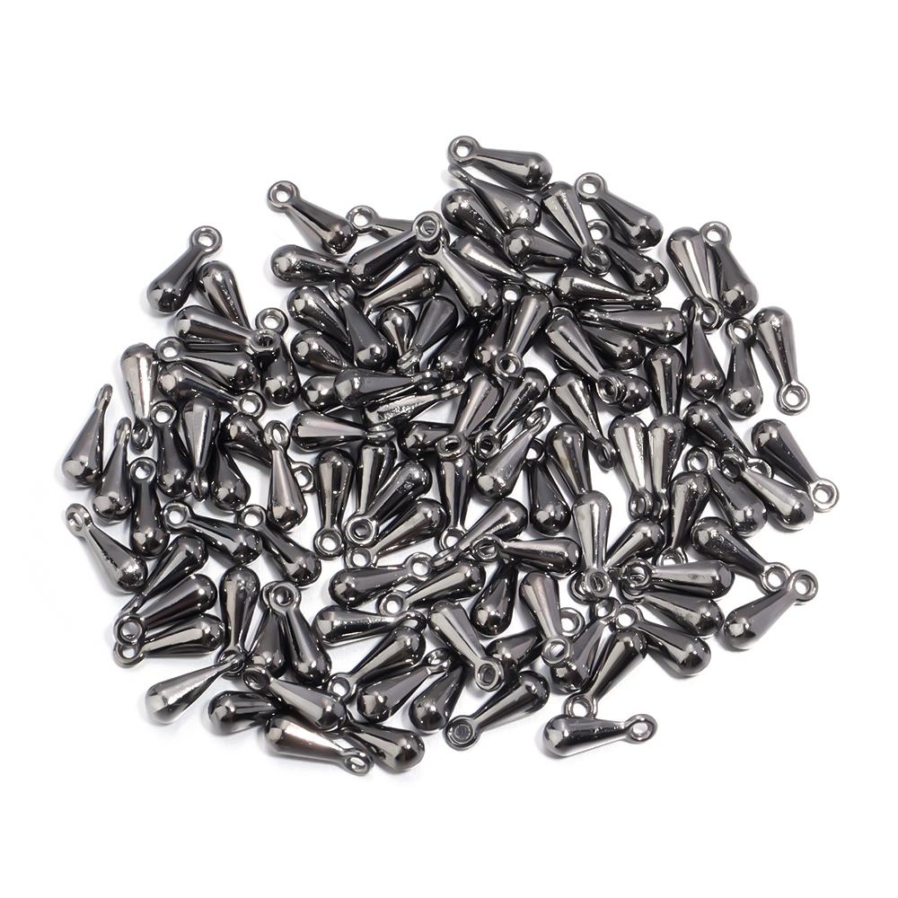 100/200pcs 2×7 3×9mm Alloy Water Drop End Beads For Jewelry Making DIY Necklace Pendant Extender Chain Tail Chain Accessories