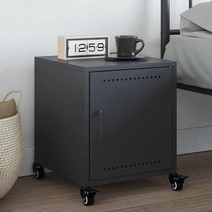 VidaXL Anthracite Bedside Table 36x39x43.5 Cm Steel, Cabinet, Side Cabinet, Phone Stand, Bedside Table, 846618