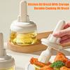 2-in-1 Oil Bottle with Built-In Silicone Brush Leak-Proof Glass Basting Tool for Grilling Baking Frying Heat-Resistant Portable BBQ Accessory for