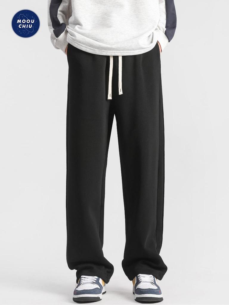 Muxiu Menswear: Trendy Striped Wide-Leg Sweatpants for Men and Couples