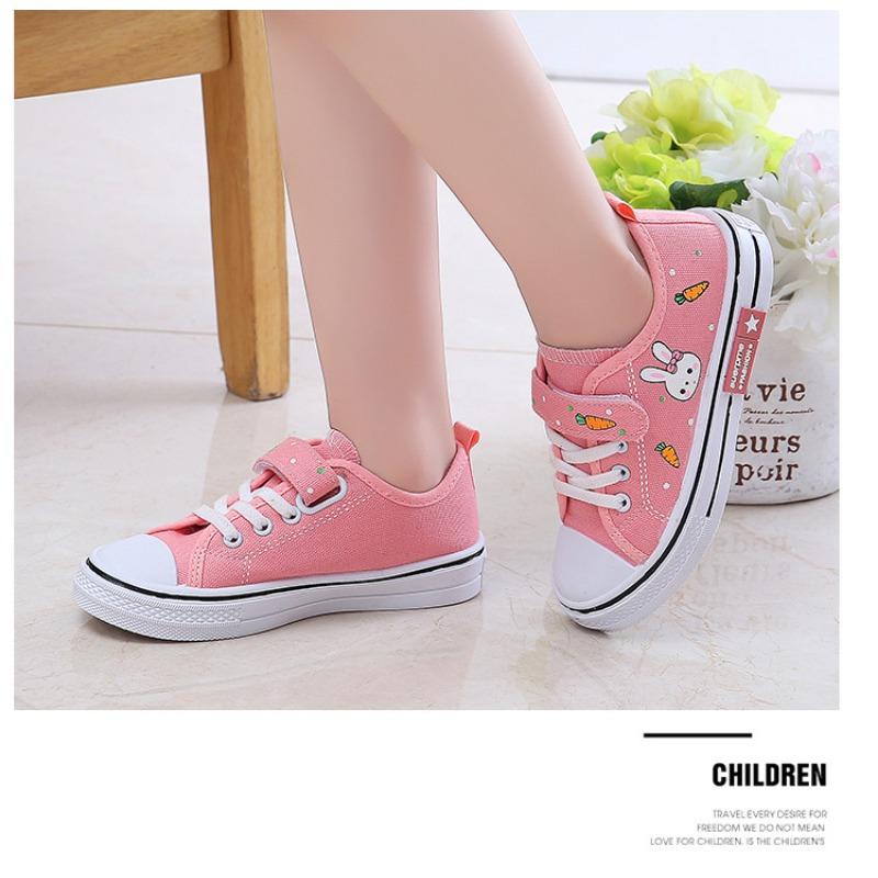 Cute Cartoon Low Top Breathable Casual Canvas Sneakers For Boys And Girls