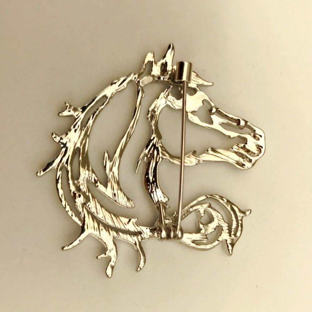 Simple Hollow Horse Brooch Chinese Style Animal Horse Brooch Creative Zodiac Horse Pin  Coat
