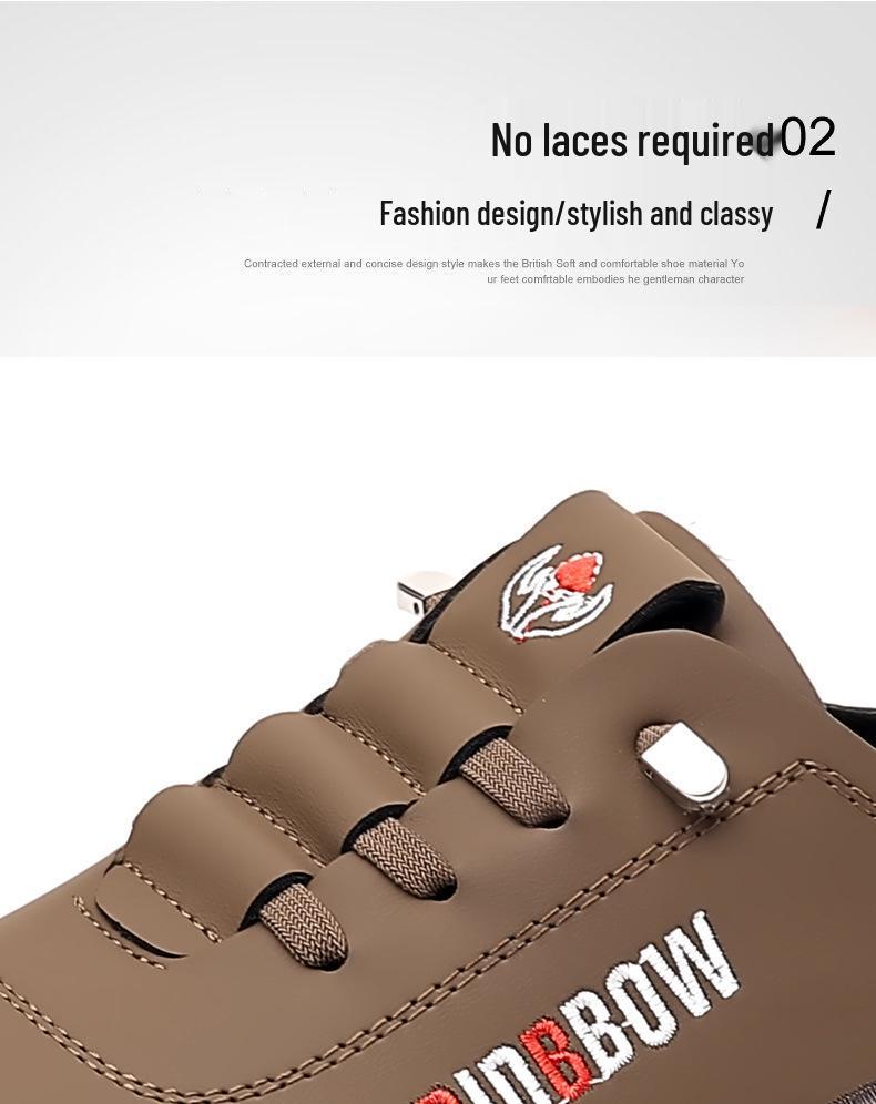 Spring 2025 Men's Casual Soft Sole Leather Loafers, Flat Heel, Slip-on, British Style