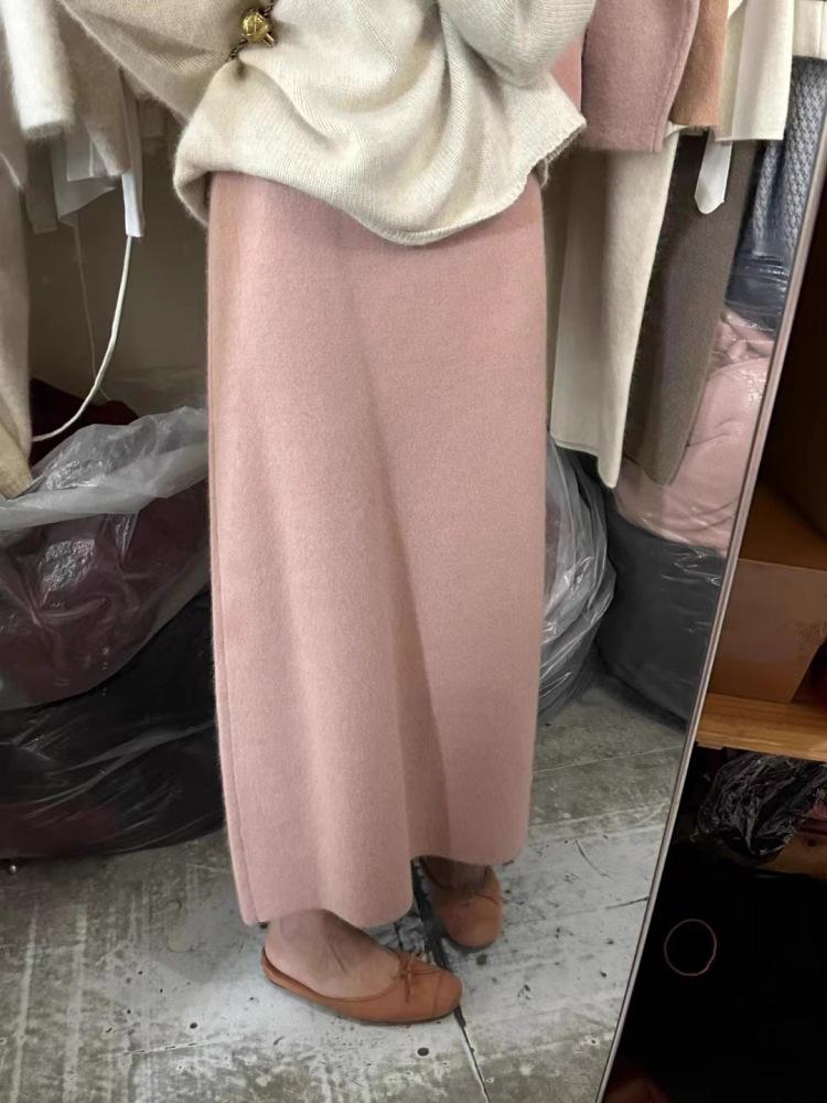 

Petite Cashmere Wool Blend Midi Tweed Skirt for Autumn/Winter L