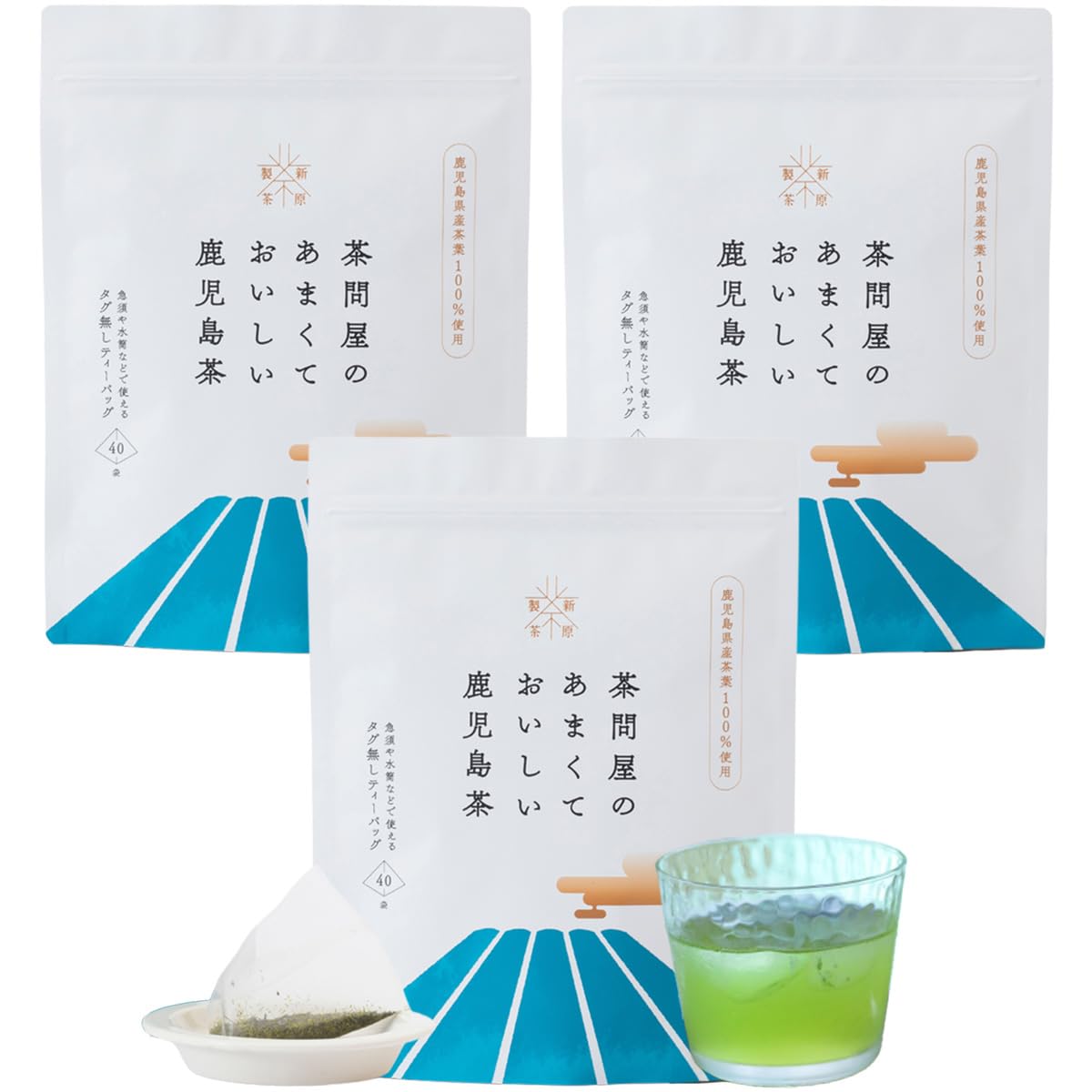 

зеленый чай Сладкий и вкусный чай Кагосима от чайного оптовика Без ярлыков Чайные пакетики 600г x 40п x 3 Чайные пакетики, подходящие для чайников и воды, свежего приготовления