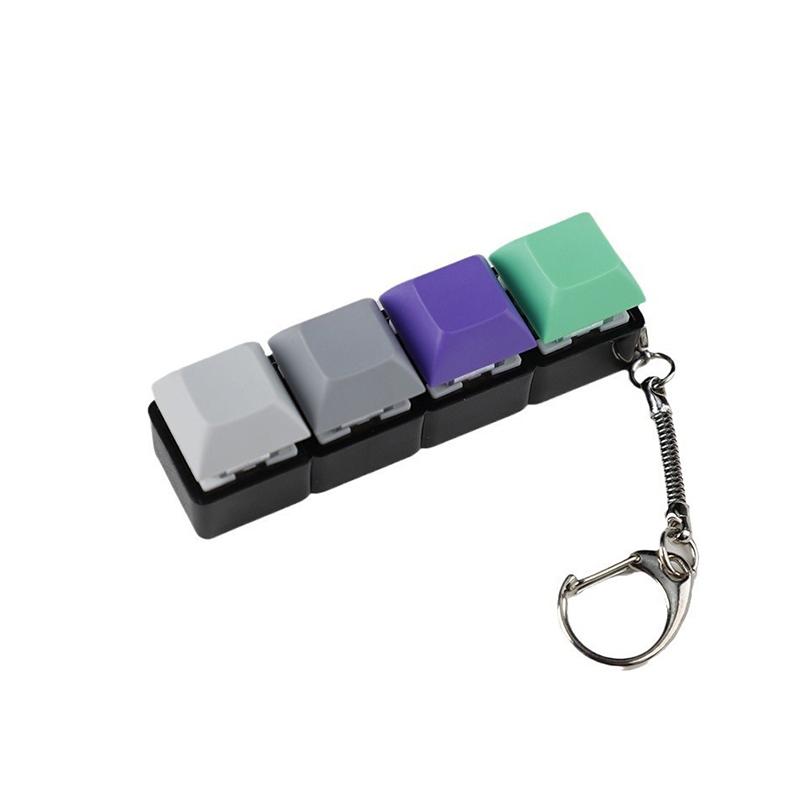 4-Keys Mechanical Keyboard Key Toy Keychain Party Stress Relief Diy Fidget Button Keycap Fidget Keyboard Toys Finger Keyboard