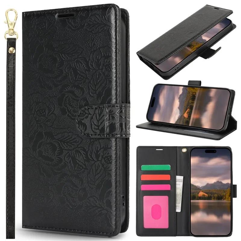 Lanyard Leather Wallet Phone Case for Samsung Galaxy A56 A36 A26 A16 A55 A35 A25 A15 A54 A34 A24 A14 A73 A53 A33 A23 A13 Cover