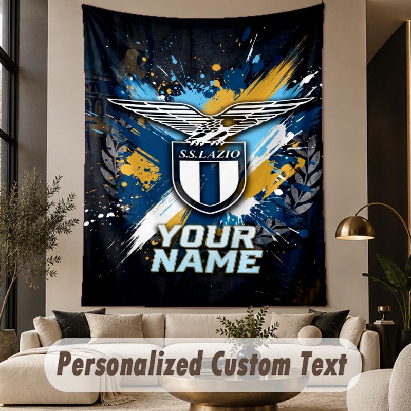 Custom Text Tapestry Lazio FC Print Wall Tapestry Indoor Living Room Wall Decor