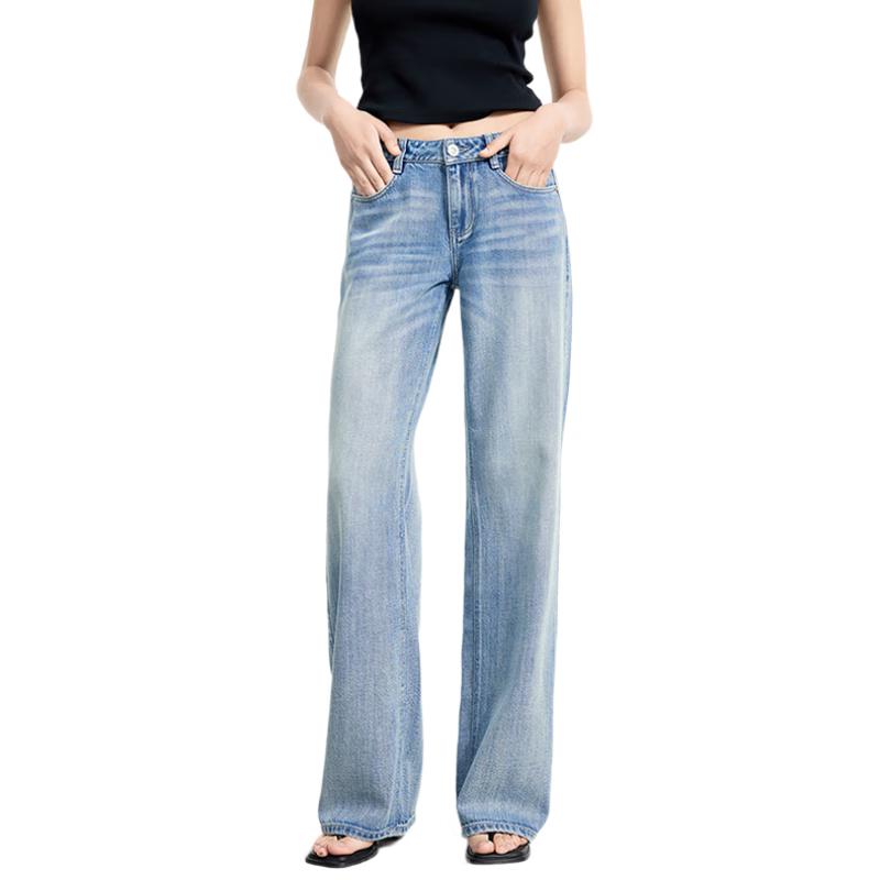 

Jinyujie Women s Mid-High Waist Wide-Leg Jeans 27