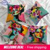 Decorazioni per la Casa Colorate Viso di Donna Modello Artistico Federe per Cuscini Copricuscino Modello Adatto per Divano Camera da Letto Auto