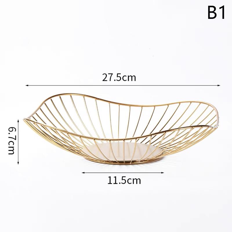 Iron Fruit Basket Fruit Container Bowl Home Creative Drain Display Basket Table Bread Snacks Tray Storage Snacks