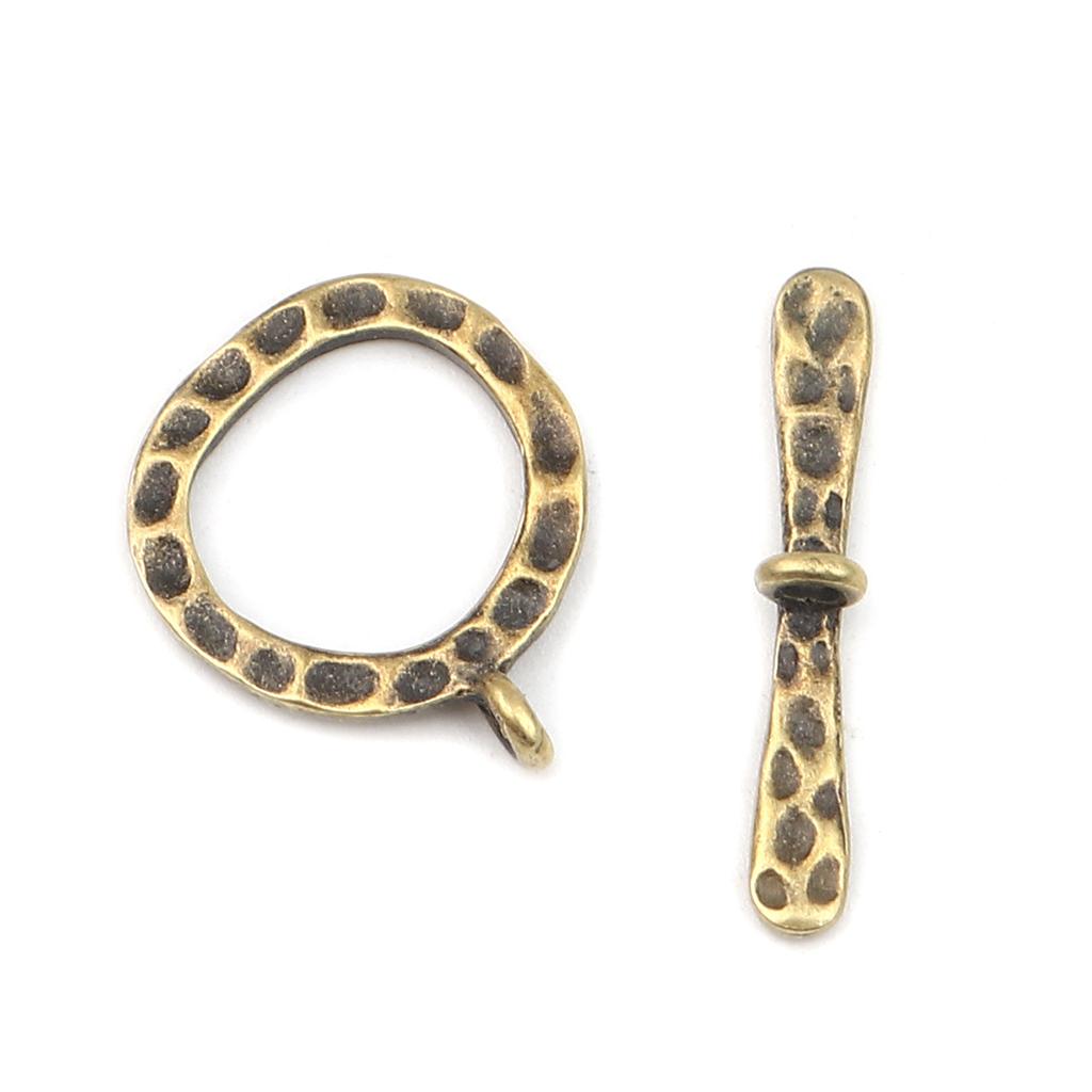 10 Sets OT Toggle-Verschlüsse Verbinder Kreisring Antik-Kupfer Kreisring Für DIY Handgemacht Halskette Schmuckzubehör