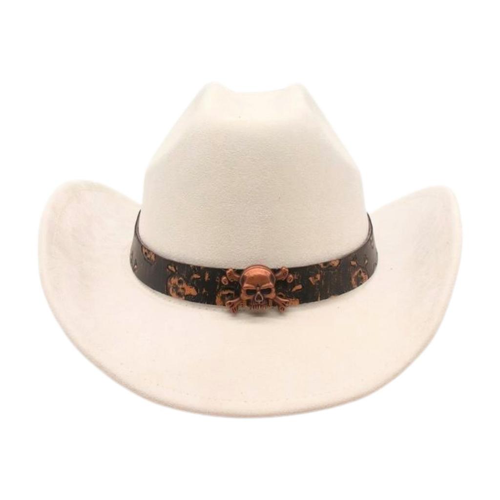 Foreign Trade  Tourism Top Hat Niche Western Cowboy Hat Niche Ethnic Style Skull Stage Dance Performance Hat